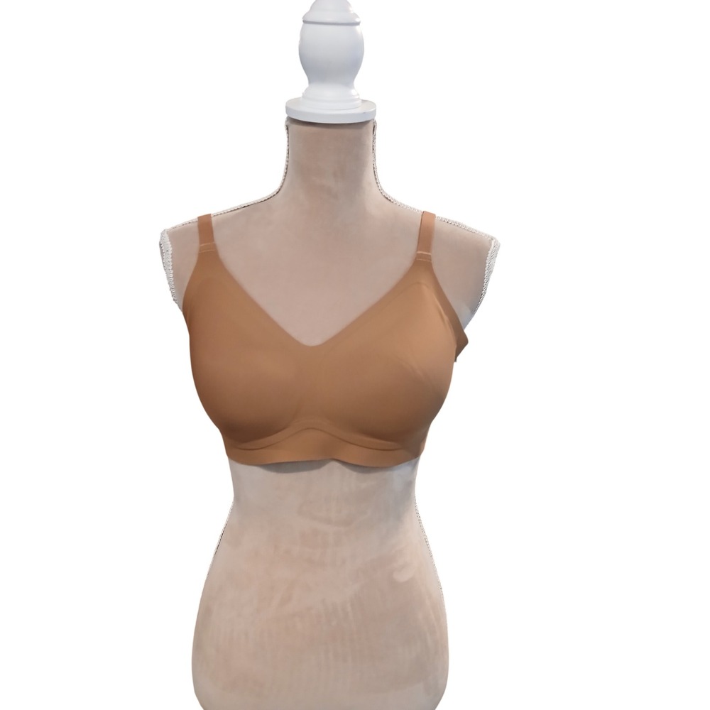 VRVOICE Seamless Wireless V-Neck Bra Tan Size Large NWT